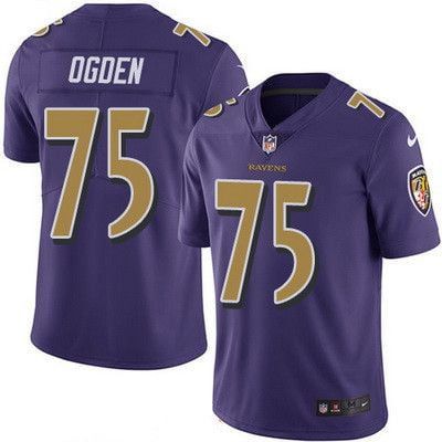 Men Baltimore Ravens 75 Ogden Nike Purple Color Rush Limited NFL Jersey